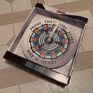 NEW Marvel Avengers Tony Stark Arc Reactor Wall Clock - Blue & Silver
